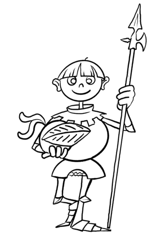 Young Knight Coloring Page